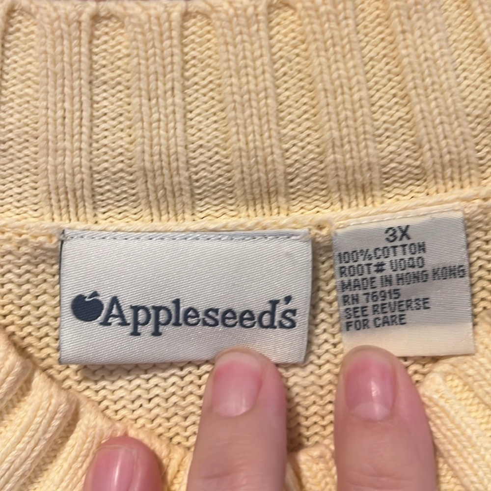 Appleseed’s women’s plus size yellow short sleeve sweater size 3X. - Picture 2 of 5